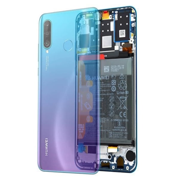 Huawei P30 Lite Complete Block LCD-kosketusnäyttö akku 3340 mAh alkuperäinen sininen Blå