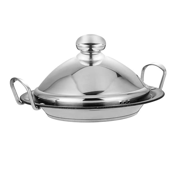 Marmite til Tajine i Rustfrit Stål 30cm med Dæksel Dôme Damp Signature Sølv Grå