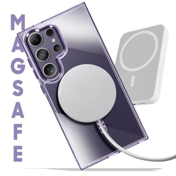 Coque MagSafe til Samsung Galaxy S24 Ultra Bag Glas Farve Lilla Lila