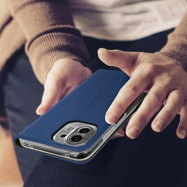 Etui - Xiaomi - Mi 11 Lite / Mi 11 Lite 5G - Ekosätt - Mörkblå - Inbyggt stöd Midnattsblå