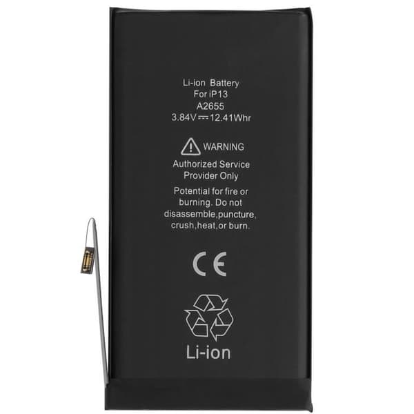 Internbatteri - AVIZAR - iPhone 13 - 3232mAh - Sort - Overholder CE og RoHS Svart