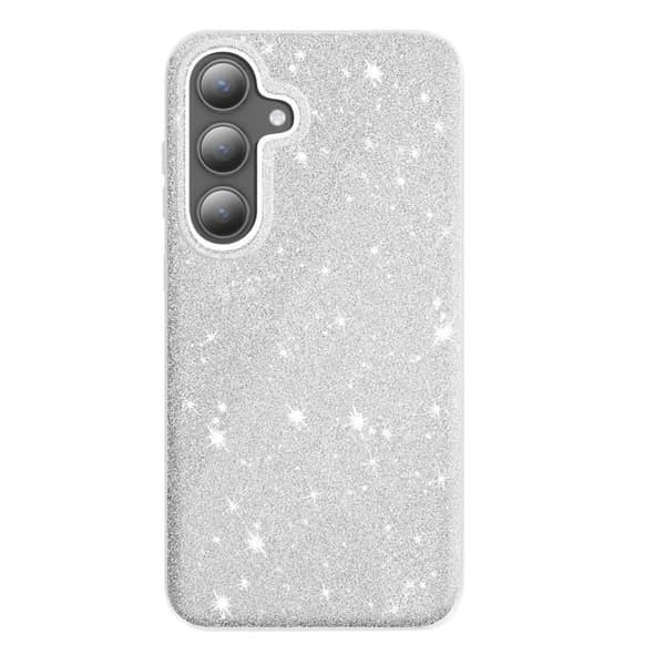 Skydd - Samsung - S24 Plus/S25 Plus - Ultra Fin Silikon - Glittrande Silver - Glamour Design Grå