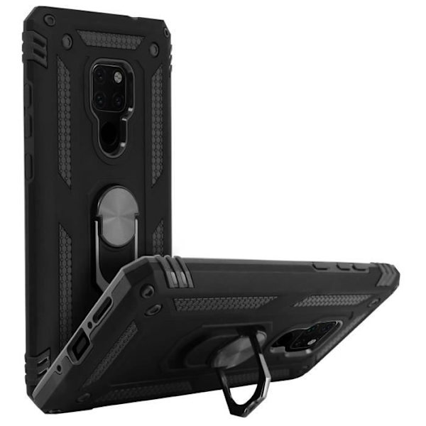 Coque - AVIZAR - Huawei Mate 20 - Bi-materialer - Stiv og Fleksibel - Video Stativ Sort Svart