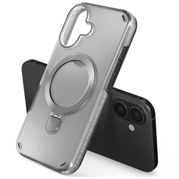 Coque MagSafe för iPhone 16 Plus Stöttålig med Fällbart Stöd Svart Svart