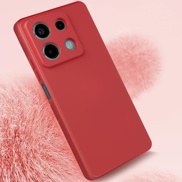 Kotelo Xiaomi Redmi Note 13 5G:lle - AVIZAR - Soft Touch Matta - Punainen - Vahvistettu suoja Röd