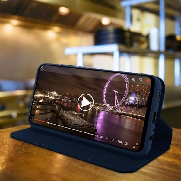 Housse - AVIZAR - P40 Lite E - Folio Wallet Case - Eco-læder - Blå Blå
