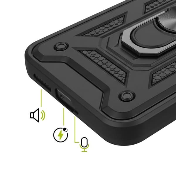 Cover til Redmi 17 med skydelåg til kamera og magnetisk ring Mayaxess Sort Svart