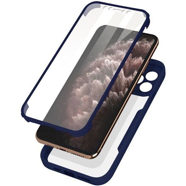 Coque iPhone 11 Pro Max - AVIZAR - Stødabsorberende - Plexiglas - Mørkeblå kant - Stiv Midnattsblå
