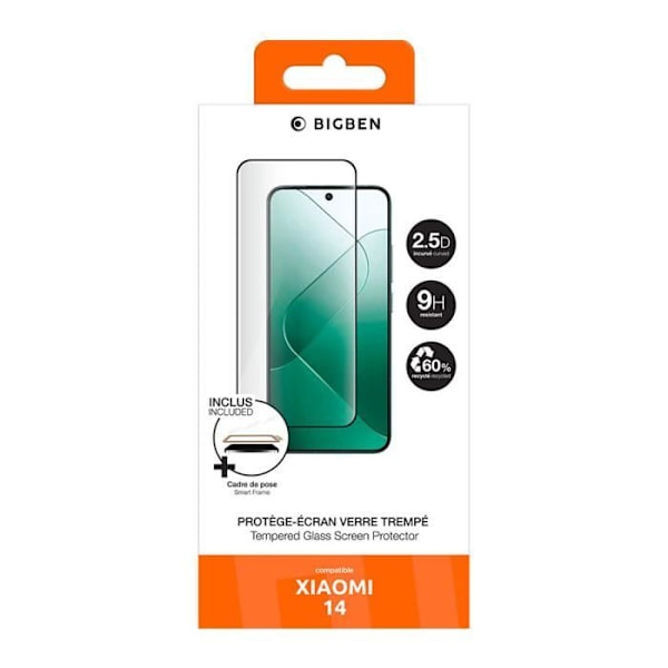 Näytönsuoja - BIGBEN CONNECTED - Xiaomi 14 - 2.5D karkaistu lasi - Naarmuuntumaton - Läpinäkyvä Transparent