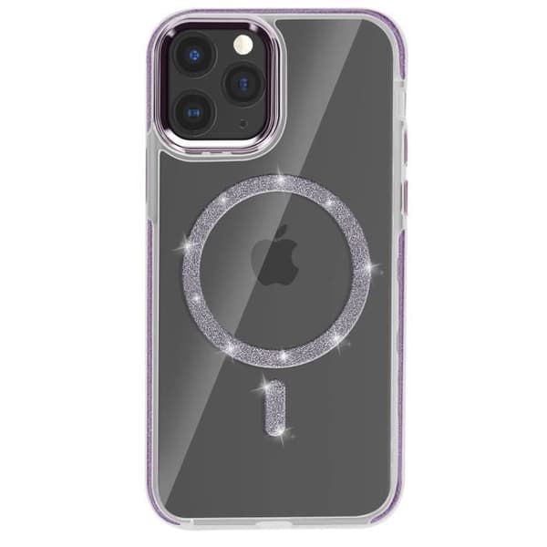Coque MagSafe - Silikone - iPhone 11 Pro Max - Glitrende - Stødabsorberende - Kamerabeskyttelse Lila