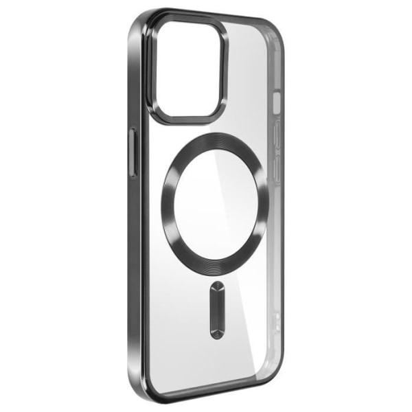 Transparent MagSafe Fodral Black Outline för iPhone 15 Pro Max Swissten Metallic