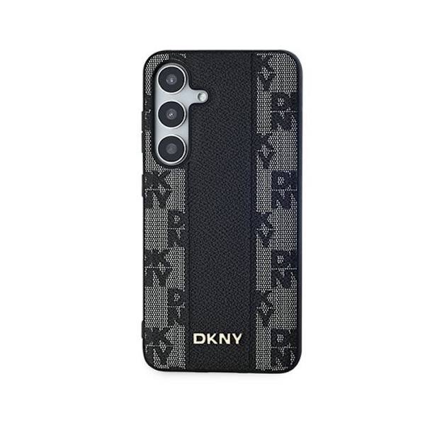 DKNY Checkered Leather Mono Pattern MagSafe - Suojakuori Samsung Galaxy S24+:lle (musta)