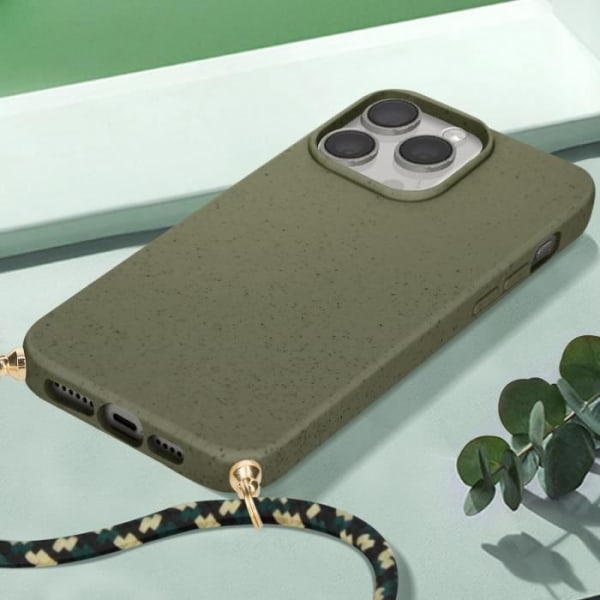 Nauhakotelo iPhone 15 Prolle Silicone Kierrätettävä Classic Case Organic Khaki Grön