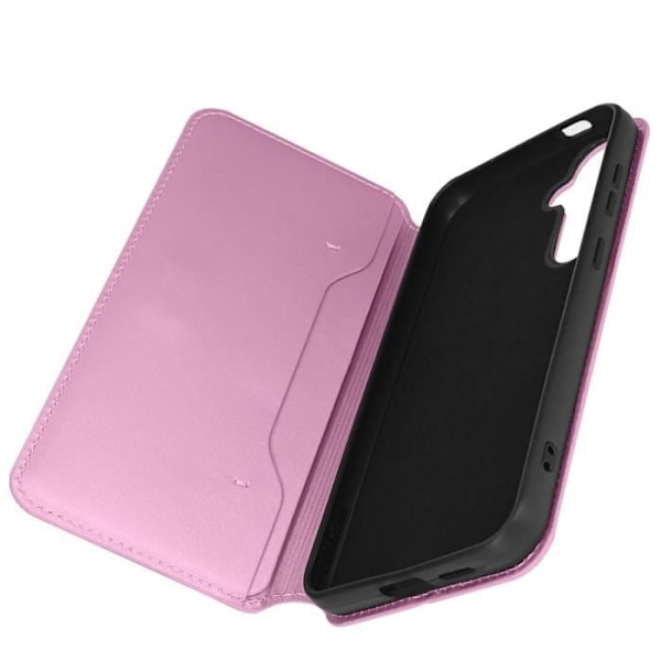 Fodral till Samsung Galaxy S24 Plus - AVIZAR - Flip-stativ med dubbla fickor - Puderrosa Rosa