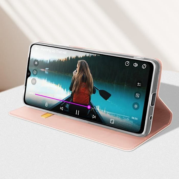 Fodral för Xiaomi Redmi A3 - DUX DUCIS - Flip Card Hållare Video Support - Pulverrosa Rosa