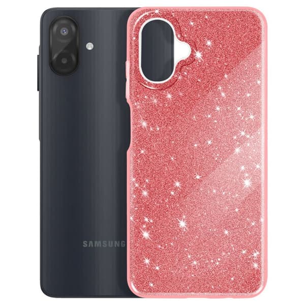 Cover - AVIZAR - Galaxy A07 - Bi-Material - Glitrende - Rød Röd