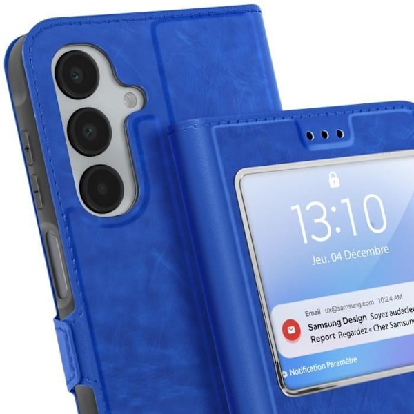 Etui till Samsung Galaxy A16 Fönsterfunktion Stöd för Video Blå Blå
