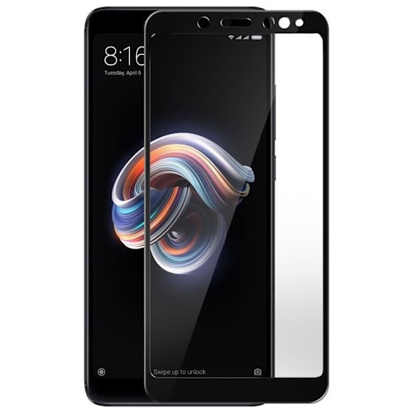 Skyddsfilm - AVIZAR - Xiaomi Redmi Note 5 - 9H härdat glas - Helt skydd - Reptålig Svart
