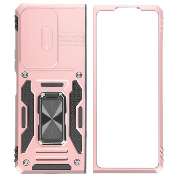 Kotelo Samsung Galaxy Z Fold 5 iskunkestävälle kameran suojarenkaan pidikkeelle Rose Gold Rosa