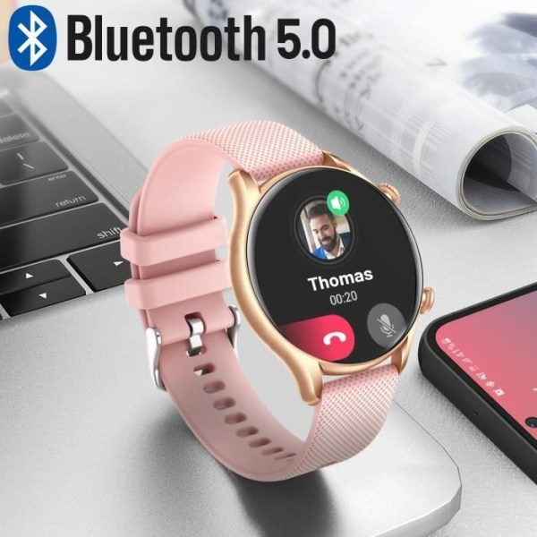 Connected Watch Tracker Sport og Sundhed SpO2 Vandtæt IP67 myPhone Watch EL Pink