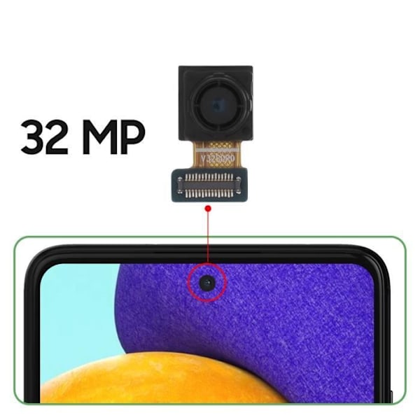 Frontkamera för Samsung Galaxy A52 / A52s / A72 32MP Selfie Sensor Samsung Svart