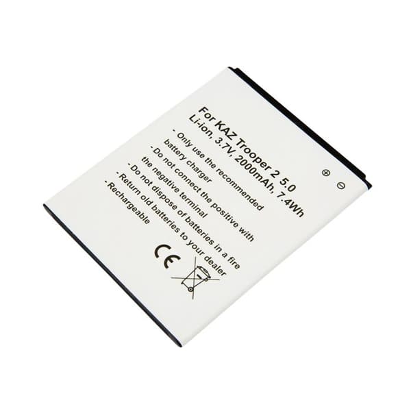 Batteri - AVIZAR - Kazam Trooper 2 5.0 - Li-ion 2000mAh - 3.7V - Hvid Vit