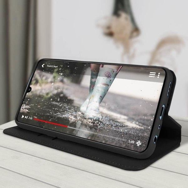 Fodral - AVIZAR - Oppo A16 och A16s - Ekoskinn - Stödfunktion - Mörkblå Nattblått