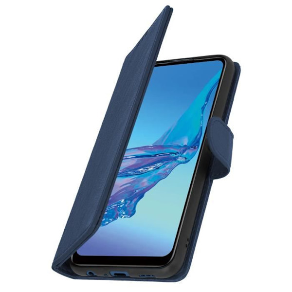 Étui AVIZAR för Oppo A53 / A53s - Heltäckande Fodral med Kortficka och Stödfunktion, blå natt Midnattsblå