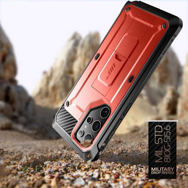 Taske til Samsung S23 Ultra Shockproof Kickstand Supcase Unicorn Beetle Pro rød Röd