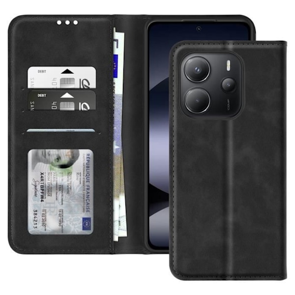 Xiaomi Redmi Note 14 4G Tukeva Lompakko ja Videotuki Musta Svart