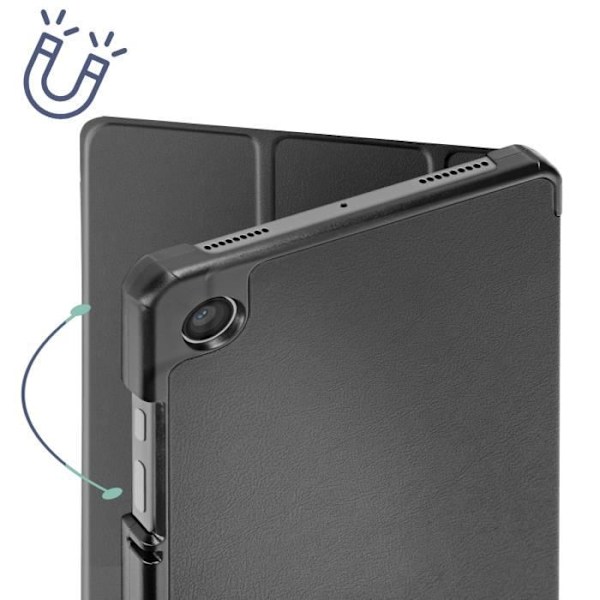 Etui til Samsung Galaxy Tab A9 - AVIZAR - Trifold Flip Support Video og Keyboard Sort Svart