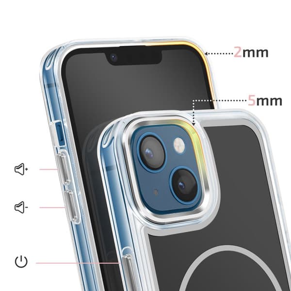 MagSafe-cover til iPhone 13 / 14 Forstærket Hybrid Design Sort Svart