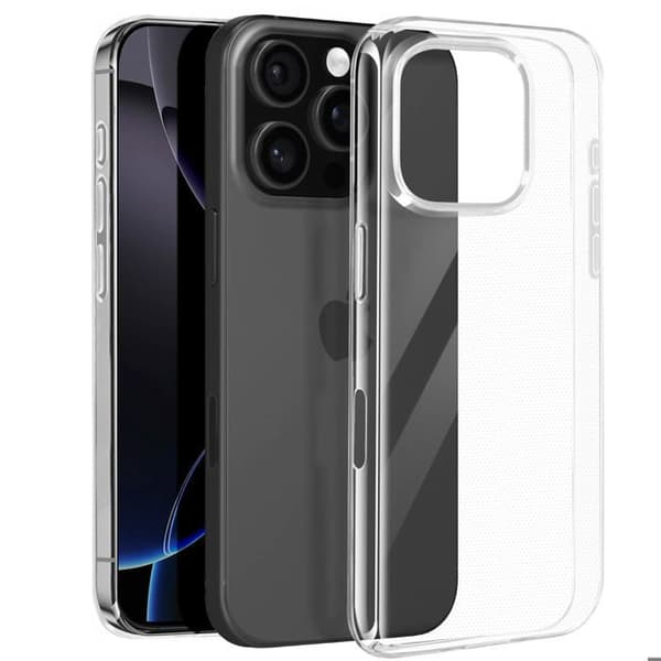 Coque til iPhone 16 Pro - Mayaxess - Blødt Silikone - Transparent - Let Design Transparent