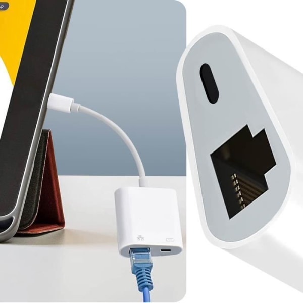 Lightning till Ethernet-adapter - Vit - 10/100LAN - Ethernet - Plug and Play - Kompakt design