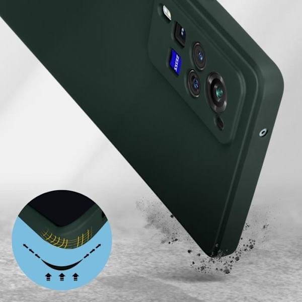 Skyddande skal - AVIZAR - Vivo X60 Pro - Mjuk silikon - Soft Touch-finish - Kaki grönt Grön khaki