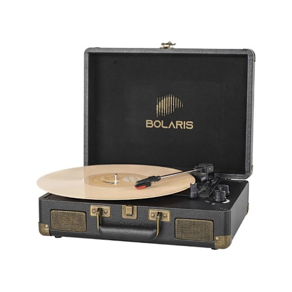 Platina Vinyl Modell Bolaris 3 W Bluetooth Portabel med Svarta Högtalare Svart
