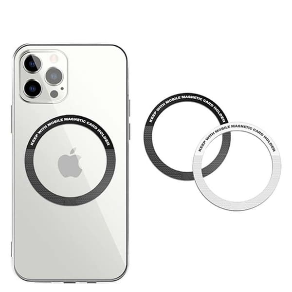 Pack med 2 magnetringar MagSafe för smartphone Jaym svart / silver Svart