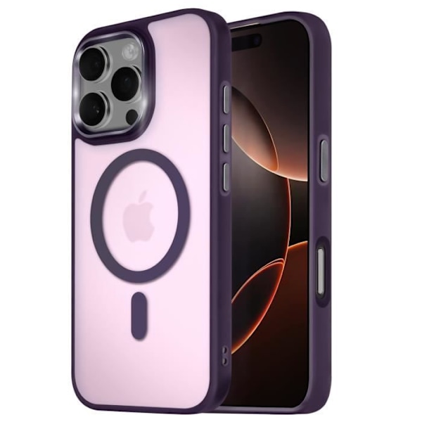 MagSafe-kuori iPhone 16 Pro Matta Frosted Takapuoli Violetti Reuna Lila