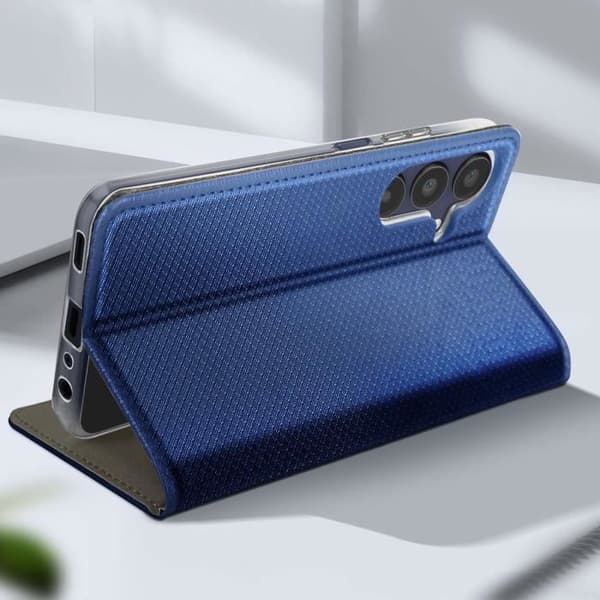 Taske til Samsung A15 - AVIZAR - Granuleret effekt - Kortholder - Video Support - Night Blue Blå