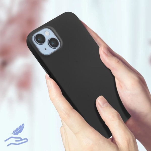 iPhone 14 cover Halvstiv Soft-touch Fin sort