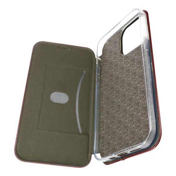 iPhone 14 Pro Max fodral - AVIZAR - Korthållarflik - Burgundy satinfinish Bordeaux