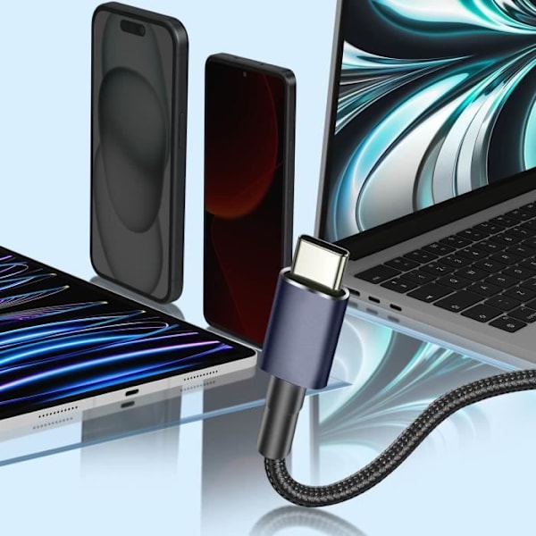 USB-C-Ethernet-sovitinkaapeli - AVIZAR - Nopeus 100 Mbps - Pituus 10 cm - Tummanharmaa