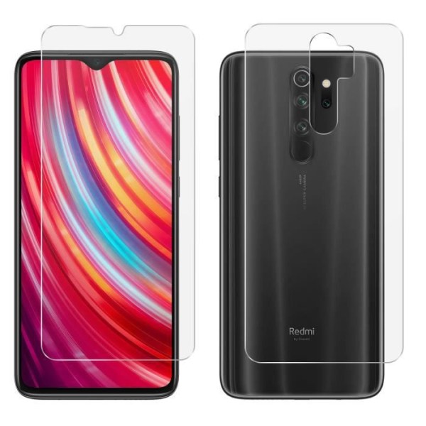 Filmit Xiaomi Redmi Note 8 Pro Protection Etuosa Takaosa Antibakteerinen läpinäkyvä valkoinen