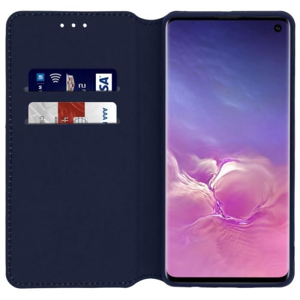 Suoja Samsung Galaxy S10 Folio Lompakkojalustalle - Keskiyönsininen Midnattsblå