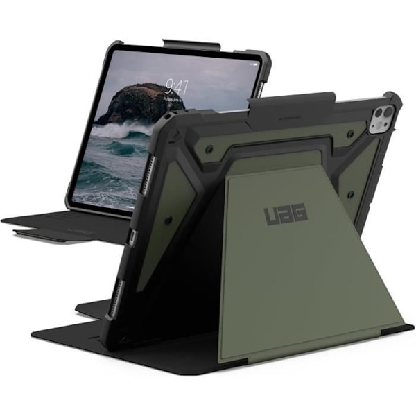 Coque - URBAN ARMOR GEAR - Metropolis SE - Kompatibel med Apple iPad Pro 13 M4/2024 - Oliv - Militærbeskyttelse Metropolis SE - Olivgrön