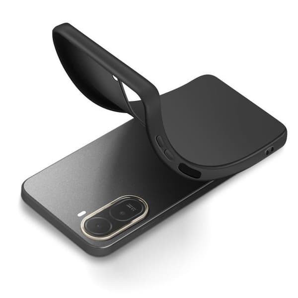 Silicone Cover til Redmi A7 Pro, Stødabsorberende, Olieforsinket, Sort Svart