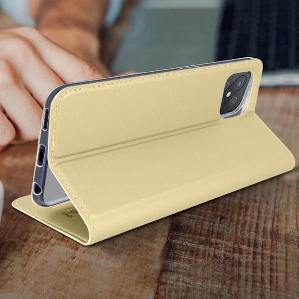 Housse Oppo Reno 4Z - Dux Ducis - Ekok alskinn - Stöd funktion - Kortfack - Magnetisk Gul