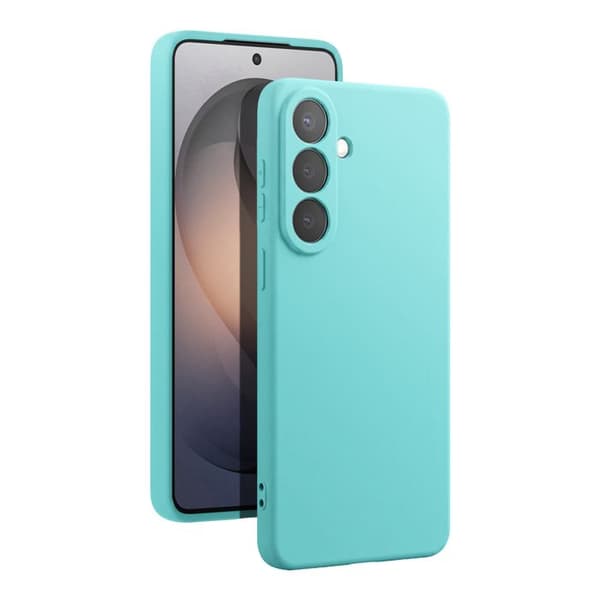 Silicone Soft-Touch-fodral för Galaxy S26 med turkos mikrofiberfoder Blå