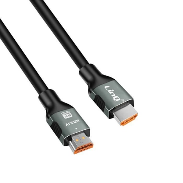 HDMI 2.1-kabel - LINQ - Ultra HD 8K / 60Hz - Længde 1m - 3D visuelle effekter - 48 Gbps båndbredde - Sort