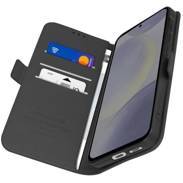 Fodral till Samsung S24 FE Flip Wallet Dubbel magnetlås Svart Svart